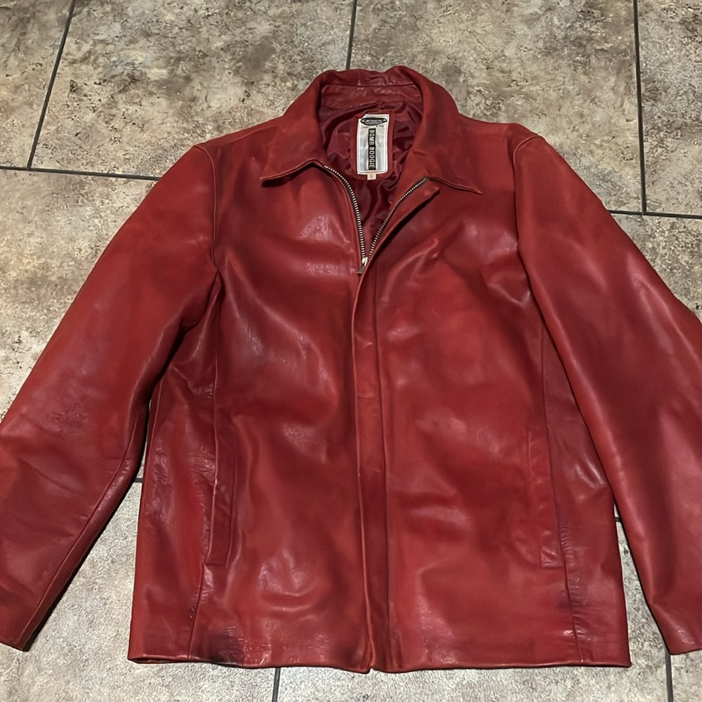 Vintage Bomb Boogie Fight Club Leather Jacket Size Large - Picture 2 of 16